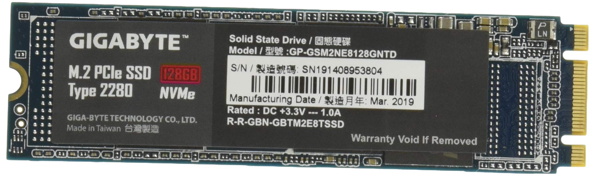 Gigabyte M.2 PCIe 128GB SSD (GP-GSM2NE8128GNTD)_0 Gigabyte M.2 PCIe 128GB SSD (GP-GSM2NE8128GNTD)_0