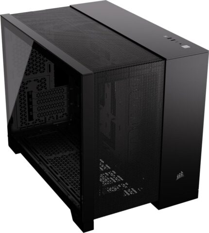 Corsair 2500D Airflow mATX Caja para PC - Sin Ventiladores Incluidos - Diseño de Doble Cámara - Amplia Flexibilidad de Refrigeración - Compatible con Placa Base de Conexión Inversa - Negro_0