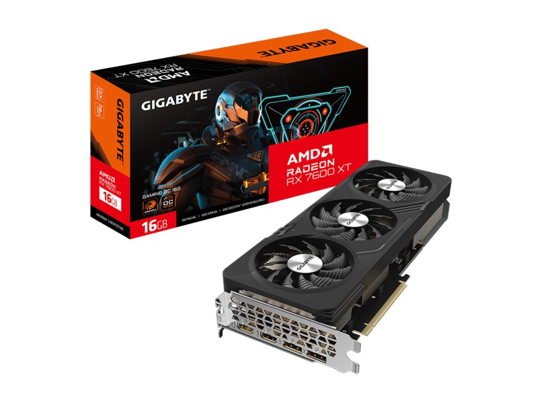 GIGABYTE Tarjeta gráfica Radeon RX 7600 XT Gaming OC 16G, 3 Ventiladores WINDFORCE de 16 GB 128 bits GDDR6, GV-R76XTGAMING OC-16GD_0