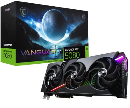 MSI Gaming RTX 5080 16G Vanguard SOC Tarjeta gráfica (16 GB GDDR7, 256 bits, Extreme Clock TBD MHz, DisplayPort x 3 2.1a, HDMI 2.1b, NVIDIA Blackwell Architecture)_0