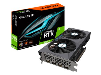 Gigabyte Tarjeta gráfica GeForce RTX 3060 Ti Eagle OC 8G (REV2.0), 2 Ventiladores WINDFORCE, LHR, 8 GB 256 bits GDDR6, GV-N306TEAGLE OC-8GD REV2.0 Tarjeta gráfica_0