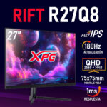 Monitor Gamer 27 Pulgadas Xpg Rift R27q8 1ms 180hz Qhd (2560 X 1440) Panel Ips Hdmi Displayport Adaptive Sync Negro R27q8-bkcmx_1