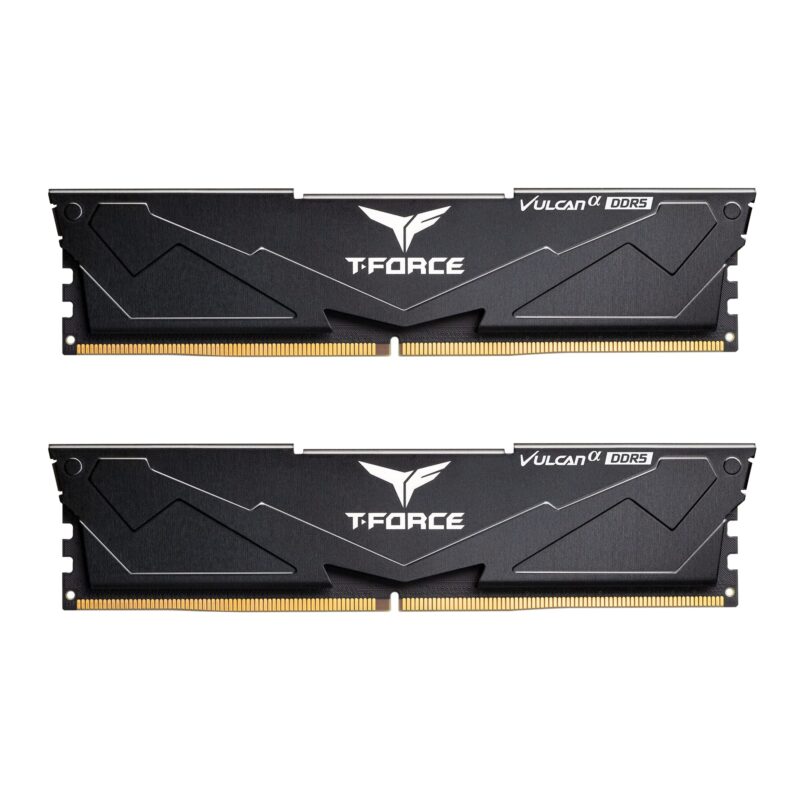 TEAMGROUP T-Force Vulcan Alpha DDR5 Ram Kit de 32 GB (2 x 16 GB) 5600 MHz (PC5-44800) CL40 Módulo de memoria de computadora Ram (negro) Memoria optimizada AMD FLABD532G5600HC40BDC01_0