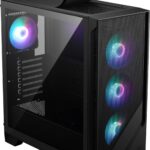 MSI Gabinete mag Forge 320R Airflow con Ventana RGB, Midi-Tower, ATX/Micro-ATX/Mini-ITX, USB 3.2, sin Fuente, 4 Ventiladores ARGB Instalados, Negro_0