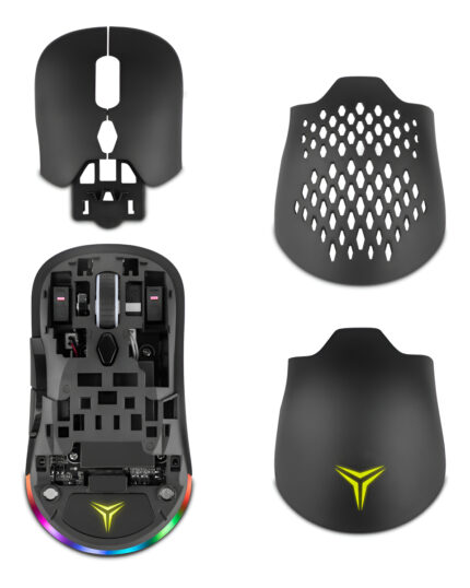 Yeyian Mouse Gamer Óptic, Inalámbrico, 26000dpi Con 6 Niveles Adjustables, 6 Botones Programables, Rgb, Swicth Intercambiable, Para Mac Y Windows, Negro, Ygm-wwrb-01_0