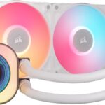 Corsair iCUE Link Titan 240 RX LCD Refrigeración Líquida de CPU  Motor de Refrigeración FlowDrive  Intel LGA 1851/1700, AMD AM5/AM4  2X RX120 RGB Ventiladores  iCUE Link Hub Incluido  Blanco_0