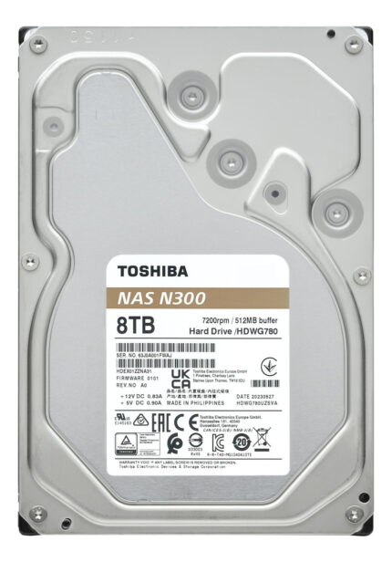 Toshiba N300 8tb Nas 3.5 Disco Duro Interno - Cmr Sata 6 Gb/s 7200 Rpm 512 Mb Cache - Hdwg780xzsta_1
