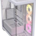Corsair 3500X ARGB - Carcasa para PC ATX de Torre Media, Vidrio Templado panorámico, Compatible con Placa Base de conexión inversa, 3 Ventiladores RS120 ARGB incluidos, Color Blanco_0
