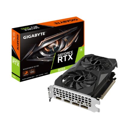 GIGABYTE Tarjeta gráfica GeForce RTX 3050 WINDFORCE OC 6G, 2 Ventiladores WINDFORCE, 6 GB GDDR6 96 bits GDDR6, GV-N3050WF2OC-6GD_0