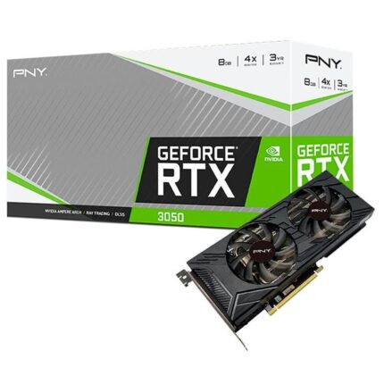 PNY Tarjeta de Video GeForce RTX 3050, 8GB, 128 bit, GDDR6, 1552 MHz, 7680x4320 Pixeles, PCI Express x16 4.0, 1xHDMI, 3xDisplayPorts, (VCG30508DFMPB)_0
