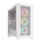 Corsair Semitorre iCUE 4000D RGB Airflow, 3 Ventiladores AF120 RGB Elite - Controlador iCUE Lighting Node Pro - Diseño de Alto Flujo de Aire - Blanco Verdadero_0