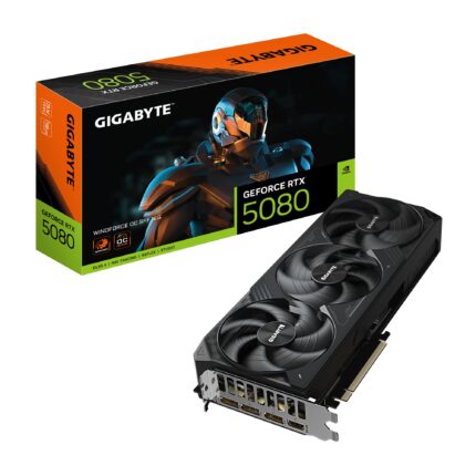 GIGABYTE GeForce RTX 5080 WINDFORCE OC SFF 16G Tarjeta gráfica - 16GB GDDR7, 256bit, PCI-E 5.0, 2670MHz Core Clock, 3 x DP 2.1a, 1 x HDMI 2.1b, GV-N5080WF3OC-16GD_0