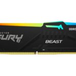 Kingston Fury Beast Black RGB DDR5, Memoria Gamer, Capacidad: 16GB, Frecuencia: 6000MT/s, Latencia: CL30, Factor de Forma: DIMM, Intel XMP, Color: Negro/RGB, SKU: KF560C30BBA-16_0