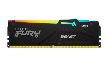 Kingston Fury Beast Black RGB DDR5, Memoria Gamer, Capacidad: 16GB, Frecuencia: 6000MT/s, Latencia: CL30, Factor de Forma: DIMM, Intel XMP, Color: Negro/RGB, SKU: KF560C30BBA-16_0