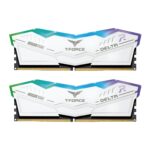 TEAMGROUP T-Force Delta RGB DDR5 Ram 32GB (2x16GB) 8000MHz PC5-64000 CL38 A-DIE Módulo de memoria de computadora Ram para 600 700 Series Chipset XMP 3.0 Ready White FF4D532G8000HC38DDC01_0