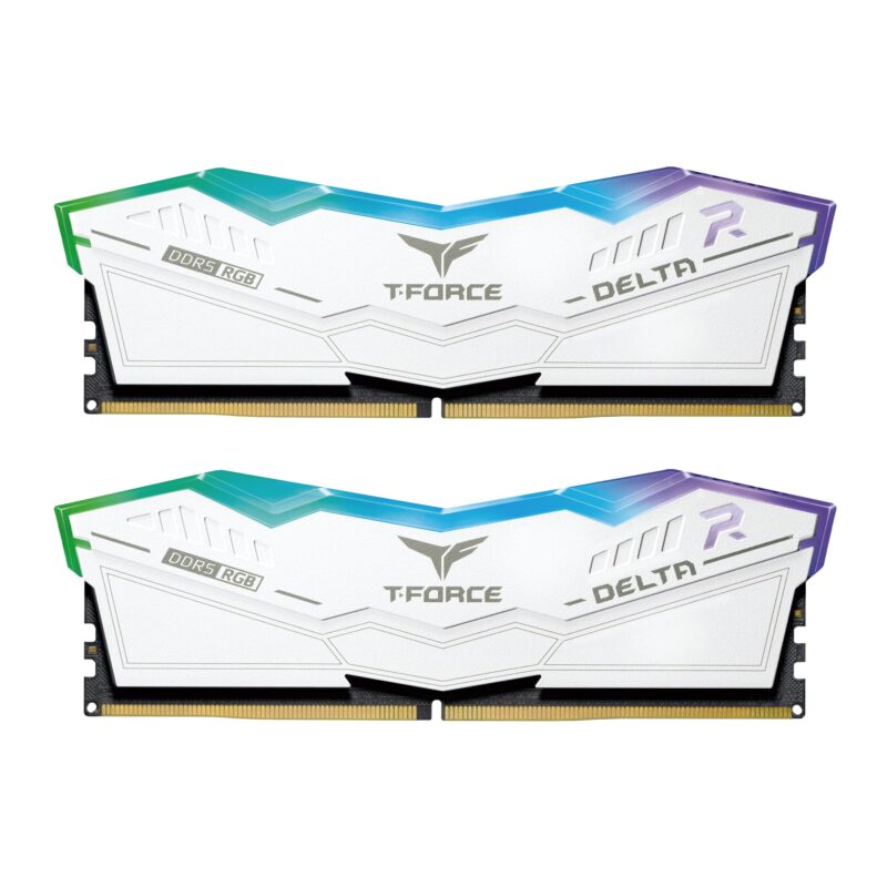 TEAMGROUP T-Force Delta RGB DDR5 Ram 32GB (2x16GB) 8000MHz PC5-64000 CL38 A-DIE Módulo de memoria de computadora Ram para 600 700 Series Chipset XMP 3.0 Ready White FF4D532G8000HC38DDC01_0