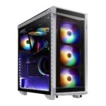 XPG Battlecrusier, Gabinete Gamer Media Torre, Incluye Ventiladores con Luz ARGB, Hecho de Acero con Páneles de Cristal, Color Blanco (Modelo: BATTLECRUSIER-WHCWW)_0
