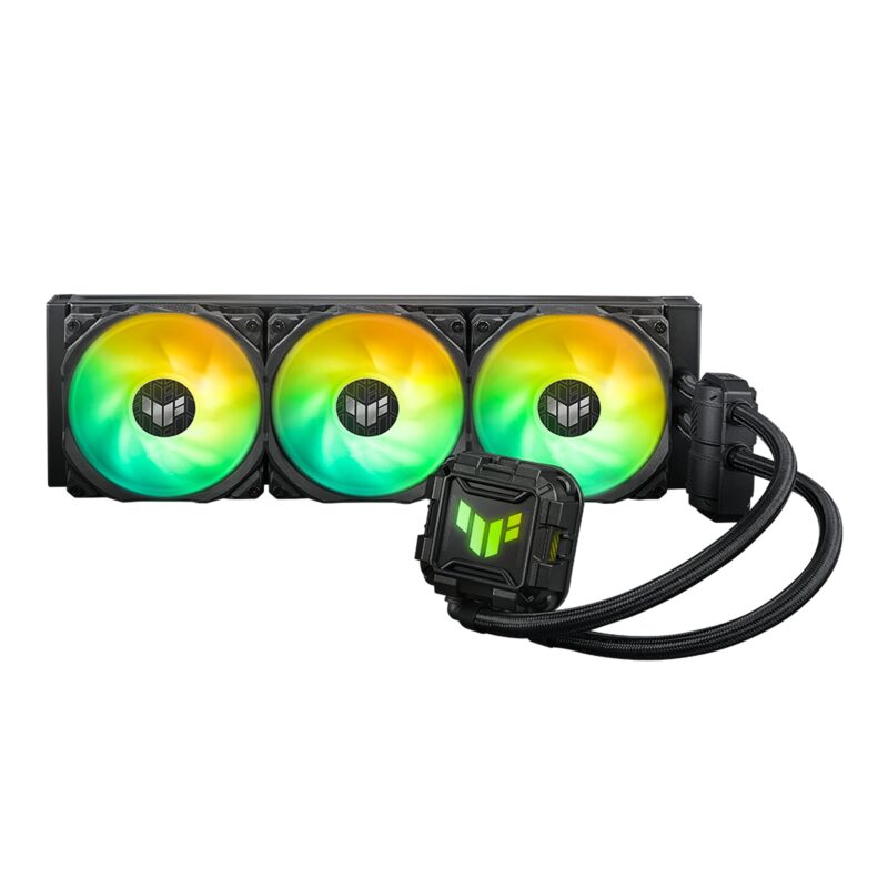 ASUS TUF Gaming LC II 360 ARGB Enfriador de CPU líquido todo en uno con Aura Sync, 3X TUF Gaming 120mm ARGB ventiladores de radiador, tubo reforzado y 6 años de garantía; ampliamente compatible con_0