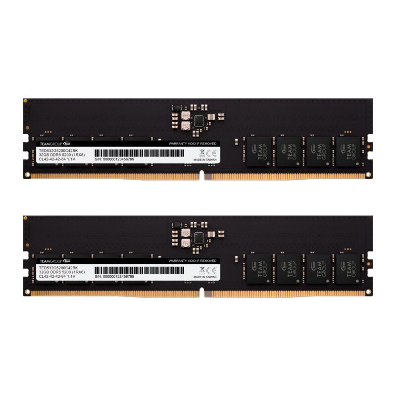 TEAMGROUP Elite DDR5 32GB Kit (2x16GB) 5200MHz (PC5-41600) CL42 sin búfer 1.1V UDIMM 288 pines PC PC Desktop Memory Module Ram Upgrade - TED532G5200C42DC01_0