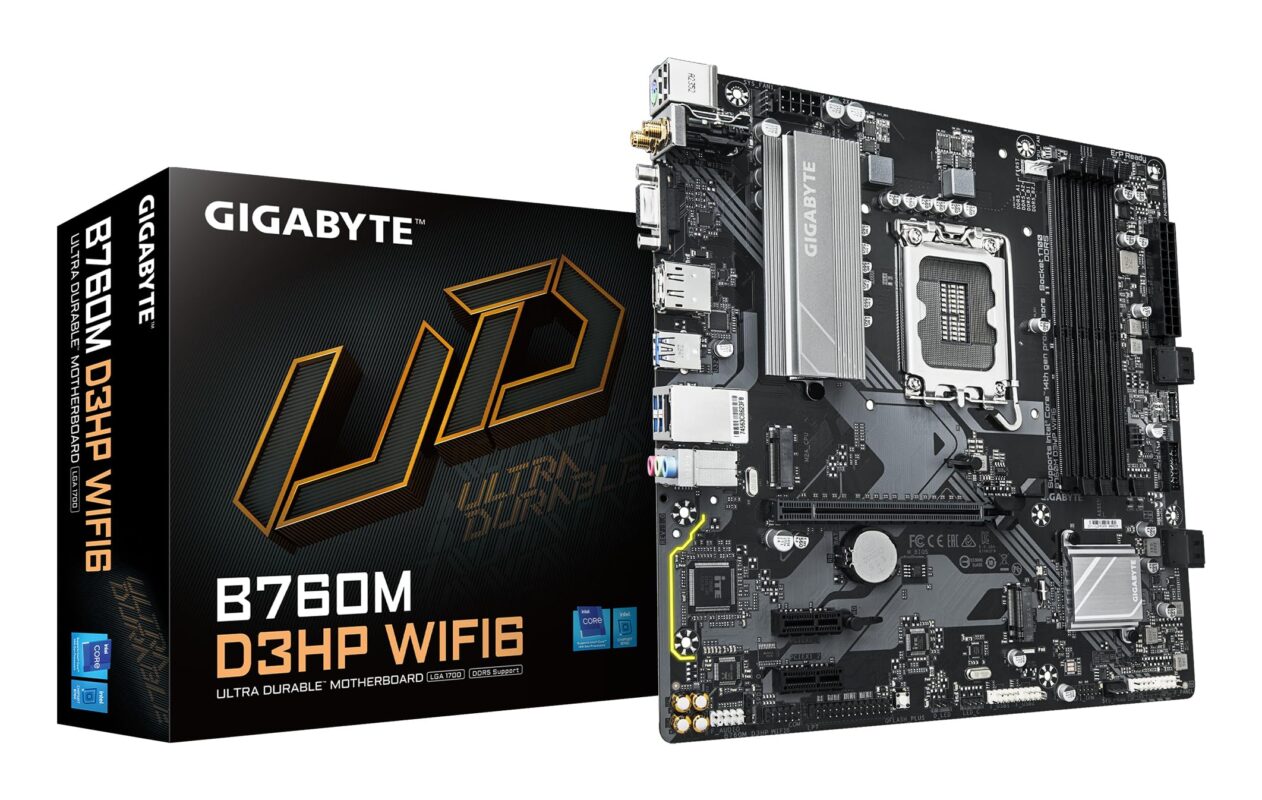 Gigabyte B760M D3HP WIFI6 Motherboard - Soporta CPU Intel Core de 14ª generación, 4+1+1 Fases VRM Digital, hasta 5600MHz DDR5, 2xPCIe 4.0 M.2, Wi-Fi 6, GbE LAN, USB 3.2 Gen1_0