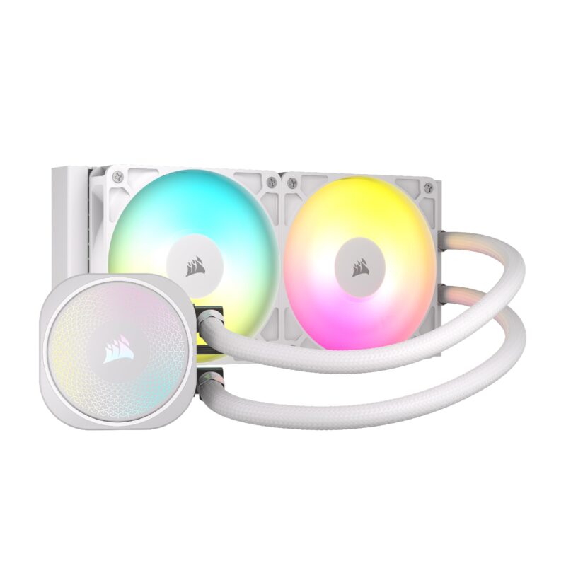 Corsair Nautilus 240 RS ARGB Refrigeración Líquida de CPU  240mm AIO  Conexión Directa a la Placa Base  Intel LGA 1851/1700, AMD AM5/AM4  2X RS120 ARGB Ventiladores Incluidos  Blanco_0