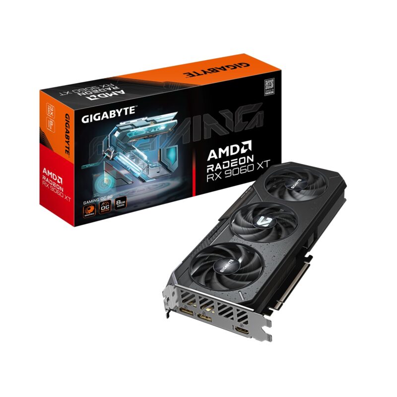 GIGABYTE Tarjeta gráfica Radeon RX 9060 XT Gaming OC 8G, PCIe 5.0, 8GB GDDR6, GV-R9060XTGAMING OC-8GD Tarjeta de Video_0