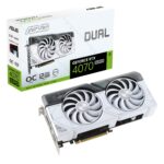 ASUS Dual GeForce RTX 4070 Super White OC Edition (PCIe 4.0, 12GB GDDR6X, DLSS 3, HDMI 2.1a, DisplayPort 1.4a, 2.56 ranuras diseño, diseño de ventilador de tecnología axial, tecnología Auto-Extreme y_0
