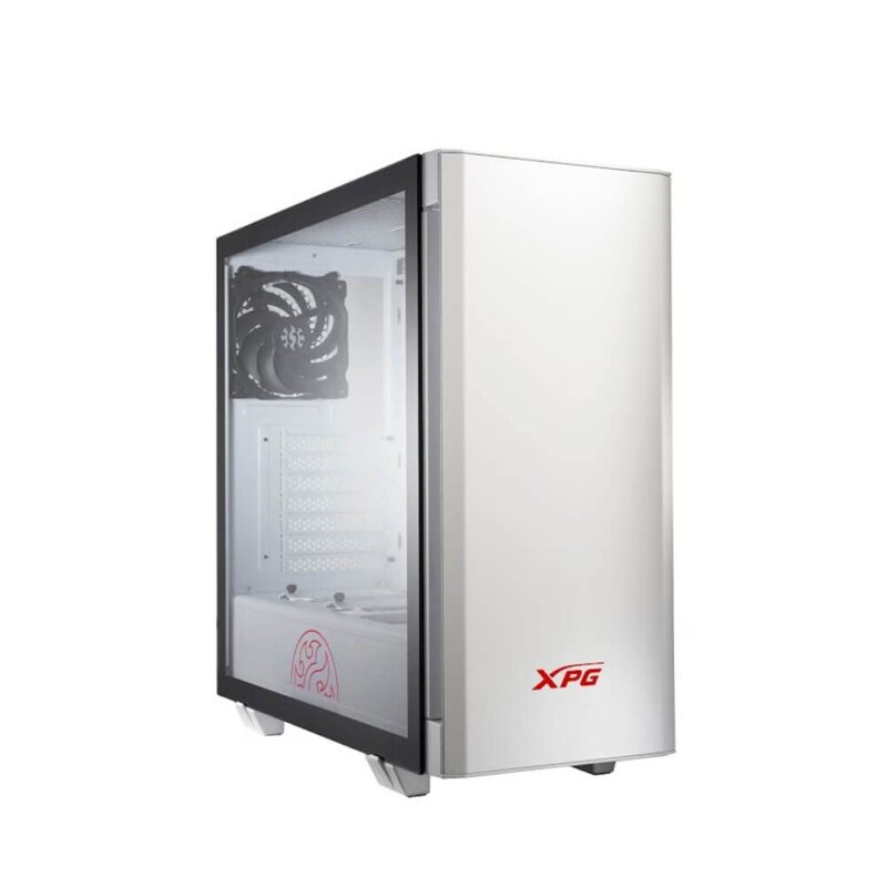 XPG Invader - Carcasa de Aluminio Cepillado de Torre Media, 2 Ventiladores de 120 mm, Downlight Frontal ARGB con Driver ARGB, Color Blanco_0