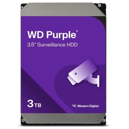 Western Digital WD30PURZ Disco Duro para Vigilancia Purple 3TB 3.5" RAID 1-8 Bahías, SATA III 64 MB cache 5400 RPM, soporte para hasta 64 cámaras, Negro_0