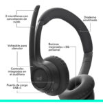 Headset Logitech Inalámbrico Zone 300 Negro Negro_1