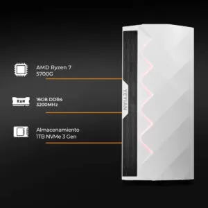 Pc Yeyian Ypa-sa570gb, Amd Ryzen 7, 16gb Ram, 1tb Nvme_1