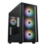 Cooler Master MasterBox 600 ATX Estuche de Torre Media, GPU MAX de 410 mm de 420 mm AIO MAX, Tipo C, Vidrio Templado, Triple SickleFlow, MB600-KGNN-S00_0