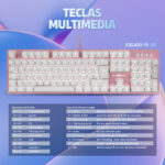 Teclado Mecánico Game Factor Kbg400 Rosa Retroilum_2
