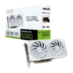 ASUS Dual GeForce RTX 5060 8GB GDDR7 White Edition (PCIe 5.0, 8GB GDDR7, DLSS 4, HDMI 2.1b, DisplayPort 2.1b, 2.5-Slot, diseño de Ventilador de tecnología axial 0dB, BIOS Dual y más)_0