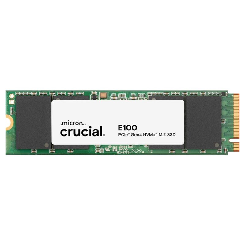 Crucial E100 2TB M.2 NVMe PCIe Gen4 SSD Interno, hasta 5000MB/s, Compatible con portátiles y Equipos de sobremesa, CT2000E100SSD8_0
