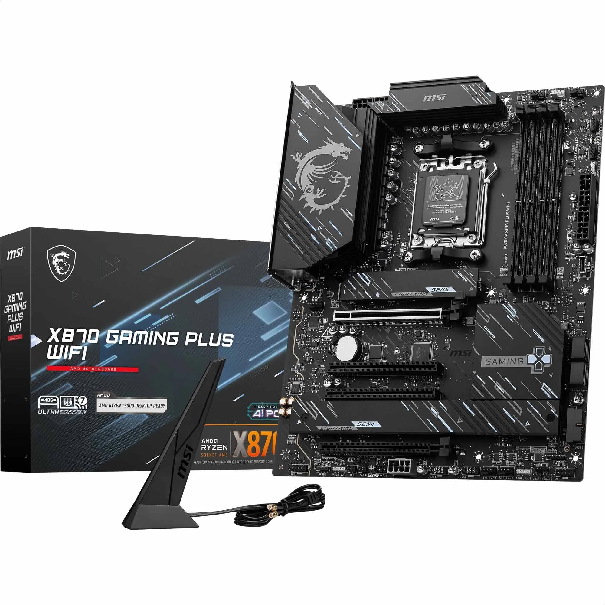 MSI X870 Gaming Plus - Placa Base WiFi para Juegos (Compatible con procesadores AMD Ryzen Serie 9000/8000/7000, AM5, DDR5, PCIe 5.0, M.2, SATA, LAN de 5 Gbps, USB-C, Wi-Fi 7, Bluetooth 5.4,_0 MSI X870 Gaming Plus - Placa Base WiFi para Juegos (Compatible con procesadores AMD Ryzen Serie 9000/8000/7000, AM5, DDR5, PCIe 5.0, M.2, SATA, LAN de 5 Gbps, USB-C, Wi-Fi 7, Bluetooth 5.4,_0