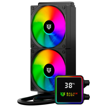 Enfriamiento Liquido Balam Rush Cryo Prism 240 Black 120mm Argb 4 Pines Pwm 1800 Rpm Tdp 270w Lga1851 Am5 Caratulas Intercambiables + Display De Temperatura Negro Br-944045_1