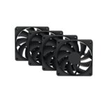 Hyte Flow FA12 - Ventiladores de Carcasa de PC de 120 mm, Paquete de 4, Alto Rendimiento, bajo Ruido, 1500 RPM, PWM de 4 Pines, rodamiento dinÃ¡mico Fluido, Color Negro FAN-HYTE-FA12-BB-4_0