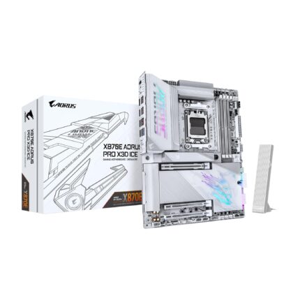 GIGABYTE X870E AORUS Pro X3D Ice AMD AM5 LGA 1718 ATX, Compatible con procesadores AMD Ryzen Serie 9000/8000/7000, DDR5, 18+2+2 Power Phase, 4X M.2, PCIe 5.0, SWIFI, 5GbE, 5 aÃ±os de garantÃ­a_0