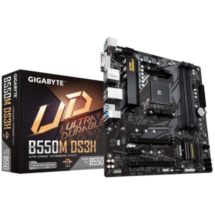 GIGABYTE B550M DS3H (AM4 AMD/B550/Micro ATX/Dual M.2/SATA 6Gb/s/USB 3.2 Gen 1/PCIe 4.0/HMDI/DVI/DDR4/Motherboard/Placa Base)_0