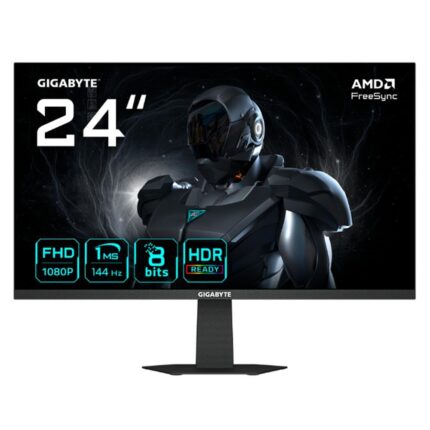 GIGABYTE Monitor 23.8" GS24F14 Led, Full HD, Panel IPS, FreeSync, 144Hz, HDMI, DP, Negro_0