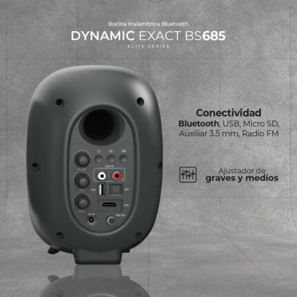 Bocinas Dynamic Exact Bs685 Bluetooth 5.0 + Rca + 80w Color Negro_1