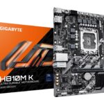 GIGABYTE H810M K Motherboard - CPU Intel Core Ultra (Serie 2), 3+1+2 fases VRM, hasta 6400MHz DDR5, 1xPCIe 4.0 M.2, 1GbE LAN, USB 3.2 Gen 1_0