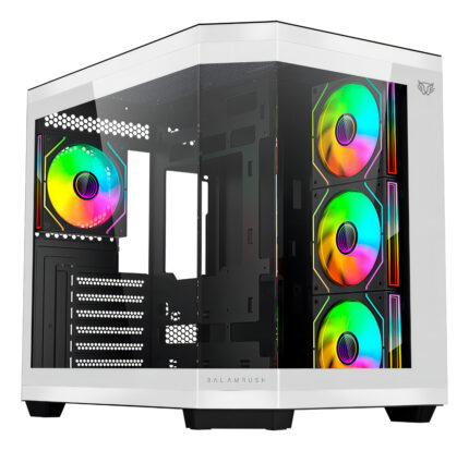 Gabinete Gamer Balam Rush Media Torre Tank Master Atx 4 Fan Color Blanco/negro_0