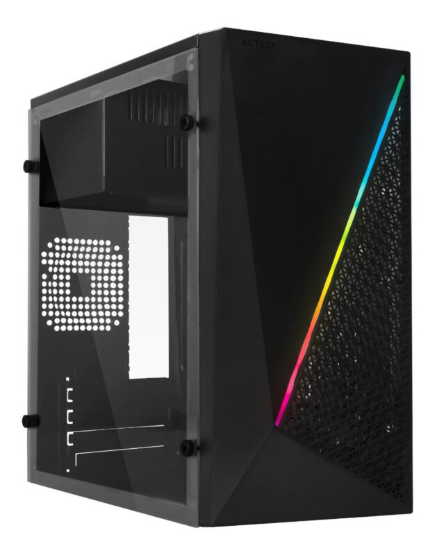 Gabinete Acteck Compact Micro Tower Acrilico Rgb Usb 3.0 Fue Color Negro_0