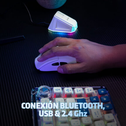 Mouse Gamer Inalámbrico Game Factor Mow800-wh Blanco_1