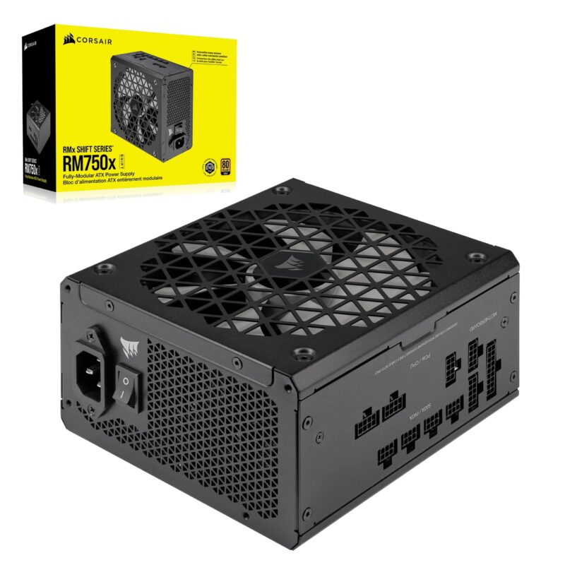 Corsair RM750x SHIFT Fuente de Alimentación Totalmente Modular - Compatible con ATX 3.1 y PCIe 5.1 - Modo ventilador a cero RPM - Condensadores a 105°C - Eficiencia 80 PLUS Gold - Negro_0
