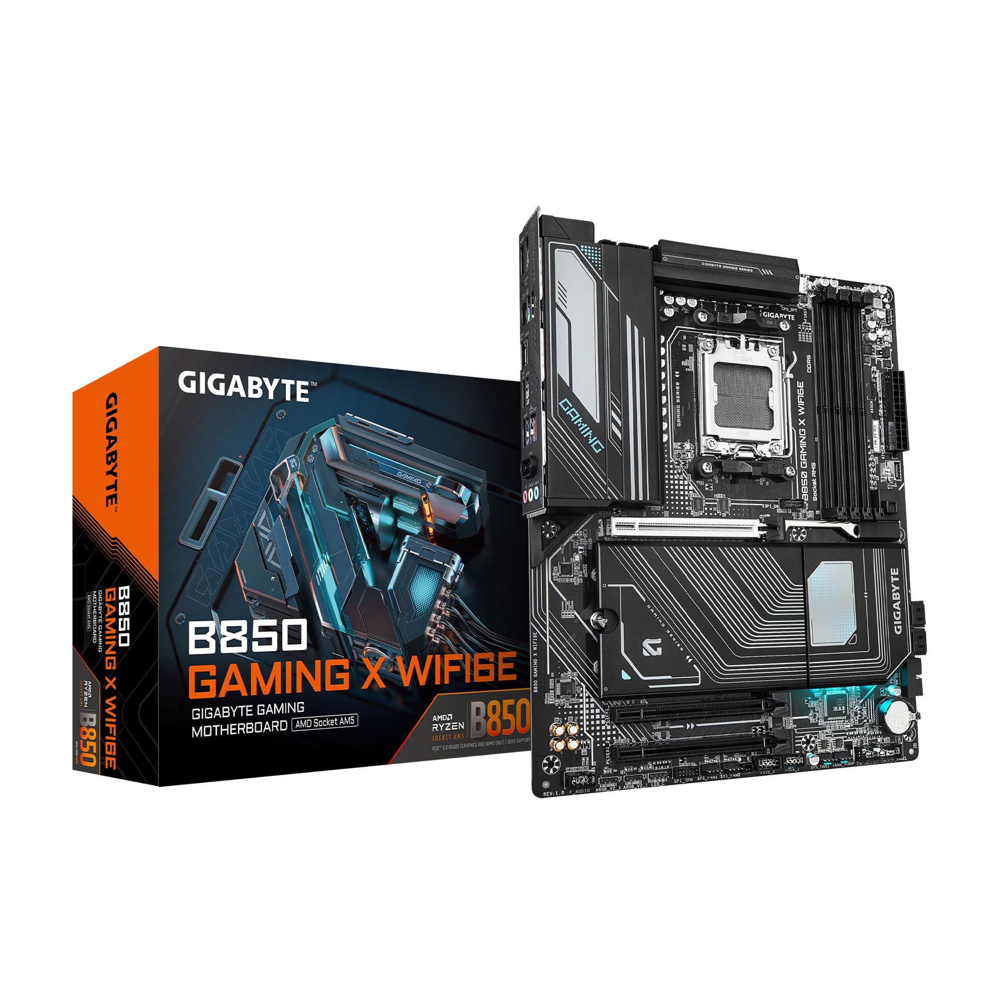 GIGABYTE B850 Gaming X WIFI6E AMD AM5 LGA 1718 Placa Base, ATX, DDR5, 3X M.2, PCIe 5.0, USB-C, WIFI6E, LAN de 2.5GbE, Cierre EZ, garantÃa de 5 años_0 GIGABYTE B850 Gaming X WIFI6E AMD AM5 LGA 1718 Placa Base, ATX, DDR5, 3X M.2, PCIe 5.0, USB-C, WIFI6E, LAN de 2.5GbE, Cierre EZ, garantÃa de 5 años_0