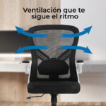 Acteck Silla Flux Base Ec343, Respaldo De Malla, Negro_5