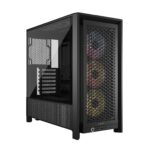 Corsair 4000D RS ARGB Frame Modular Mid-Tower ATX PC Case  High Airflow, 3X Pre-Installed RS ARGB Fans, InfiniRail Fan Mounting System, ASUS BTF, MSI Project Zero, Gigabyte Project Stealth  Black_0